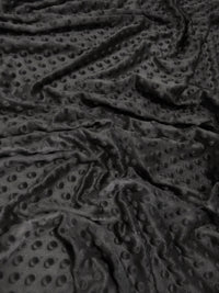 Tela suave para bebé «Black Minky Dimple Dot» / Se vende por yardas