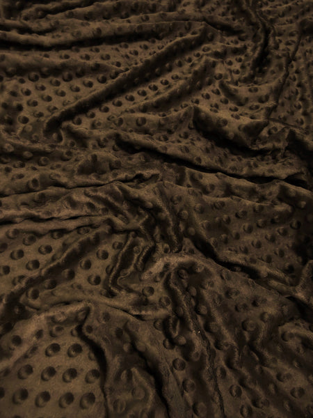 Chocolate Minky Dimple Dot Baby Soft Fabric / Sold By The Yard