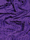 Tela suave para bebé Minky de color morado oscuro con lunares / Se vende por metros