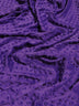 Tela suave para bebé Minky de color morado oscuro con lunares / Se vende por metros