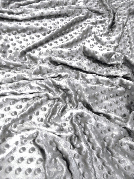 Grey Minky Dimple Dot Baby Soft Fabric / Sold By The Yard