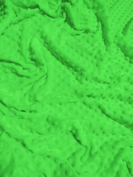 Lime Green Minky Dimple Dot Baby Soft Fabric / Sold By The Yard
