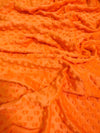 Tela suave para bebé Minky de color naranja neón con lunares / Se vende por metros