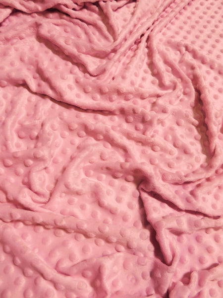 Pink Minky Dimple Dot Baby Soft Fabric / Sold By The Yard