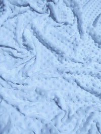 Sky Blue Minky Dimple Dot Baby Soft Fabric / Sold By The Yard