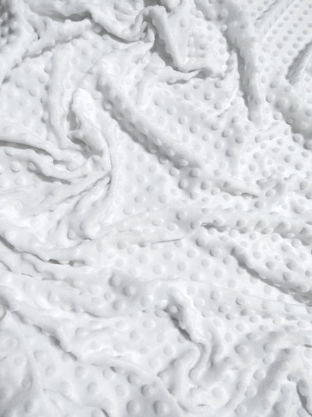 White Minky Dimple Dot Baby Soft Fabric / Sold By The Yard
