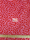 Red With Pink Background Velboa Dalmatian Dog Animal Short Pile Fabric / Sold By The Yard||color:Red/Pink Dalmatian
