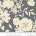 Dark Blue Arabesque Whisper Dusk Cotton 44"/45" Fabric Per Yard