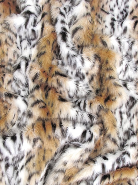Disfraz de lince canadiense con abrigo de pelo corto de imitación / Se vende por yardas