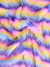 Tela de piel sintética de pelo largo «Striped Lollipop Striped Rainbow» / Se vende por yardas