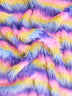 Tela de piel sintética de pelo largo «Striped Lollipop Striped Rainbow» / Se vende por yardas