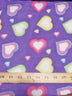 Falling For Hearts Purple Fleece Fabric