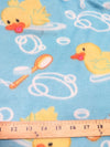 Playful Ducks Blue Fleece Fabric