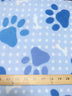 Friendly Happy Paws Blue Fleece Fabric