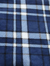 Aquamarine Tartan Plaid Fleece Printed Fabric.