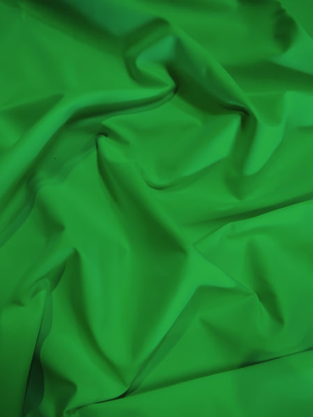 Tejido de sarga de poliéster y algodón, liso y reversible, para ropa de gala / Verde Kelly / Se vende por metros