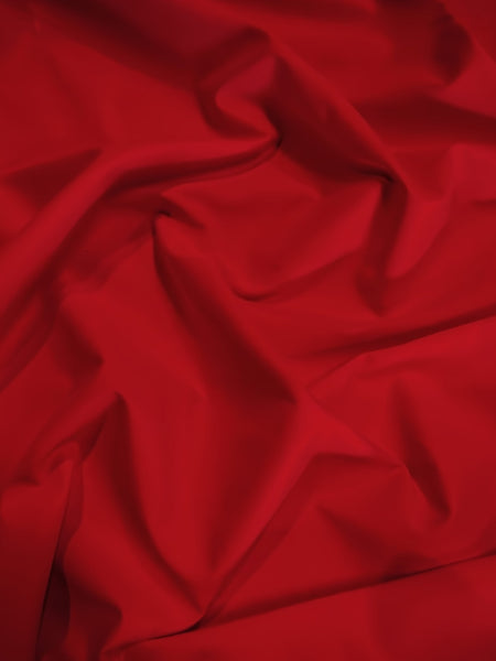 Tejido de sarga de poliéster y algodón, liso y reversible, para ropa de gala / Rojo / Se vende por metros