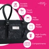 Organizador de manualidades «Deluxe Store & Tote», con estampado floral en blanco y negro