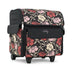 Everything Mary Rolling Serger Tote with Wheels in Red & Tan Floral – Serger Machine Carrying Case with Securing Strap for Travel & Classes