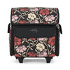 Everything Mary Rolling Serger Tote with Wheels in Red & Tan Floral – Serger Machine Carrying Case with Securing Strap for Travel & Classes