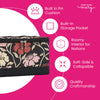 Organizador para caja de costura «Everything Mary» con estampado floral en rojo y beige – Estuche plegable de tela blanda para kit de costura con alfiletero y bolsillo para guardar accesorios de costura