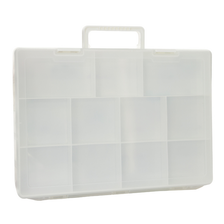 Everything Mary Plastic Craft & Hobby Storage Box with 30 Compartments – Clear & Gray Organizer for Sewing Supplies & DIY Tools