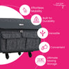 Todo Mary XXL Maleta plegable con ruedas para guardar la máquina de coser, 4 ruedas, gris con motivos florales