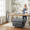 Todo Mary XXL Maleta plegable con ruedas para guardar la máquina de coser, 4 ruedas, gris con motivos florales