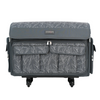 Todo Mary XXL Maleta plegable con ruedas para guardar la máquina de coser, 4 ruedas, gris con motivos florales