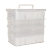 Caja apilable de 4 niveles con cierre a presión «Everything Mary Clear» – Organizador de plástico para materiales de costura y bricolaje