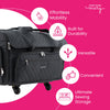 Maletín de almacenamiento plegable con ruedas para máquina de coser «Everything Mary XXL», negro acolchado