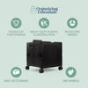 Organizing Essentials Black Collapsible Rolling Cart with Lid & 360° Wheels