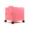 Organizing Essentials Black Collapsible Rolling Cart with Lid & 360° Wheels