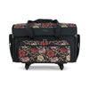 Everything Mary XXL Rolling Sewing Machine Case with Wheels in Red & Tan Floral – Oversized Sewing Machine Tote Bag for Travel & Classes