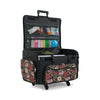 Everything Mary XXL Rolling Sewing Machine Case with Wheels in Red & Tan Floral – Oversized Sewing Machine Tote Bag for Travel & Classes