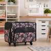 Everything Mary XL Rolling Sewing Machine Case with Wheels in Purple Flower – Sewing Machine Tote Bag for Travel, Classes & Quilting