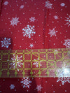 Vintage Snowflakes and Dots on Red 00% Lightweight Cotton Price prer Yard