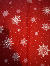 Vintage Snowflakes and Dots on Red 00% Lightweight Cotton Price prer Yard