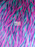 Tejido de piel sintética de pelo largo y peludo, con tres tonos (rosa neón, morado y aguamarina) y puntas puntiagudas / Se vende por yardas