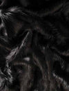 Tela de pelo sintético largo y peludo, de color negro liso / Se vende por metros