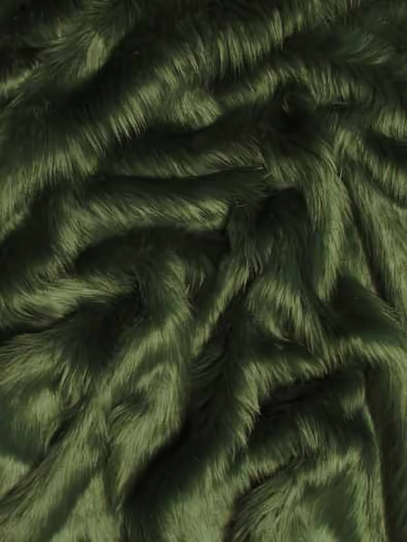 Hunter Green Solid Shaggy Long Pile Faux Fur Fabric / Sold By The Yard||color:Hunter Green