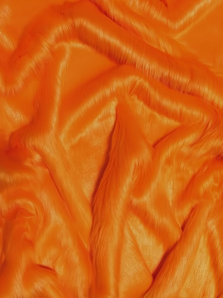 Orange Solid Shaggy Long Pile Faux Fur Fabric / Sold By The Yard||color:Orange