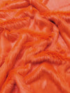 Tela de piel sintética de pelo largo y peludo, color mandarina / Se vende por yardas (liquidación)