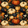 Pumpkin Patch Harvest Multi on Blue 100% Cotton