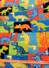 Dinosaur Fossils Multi-Color Fleece Fabric