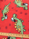 Playful Dinosaurs Red Fleece Fabric