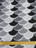 Midnight Fish Scales Fleece Fabric