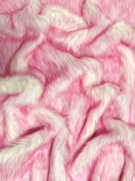 Tela «Shag» con estampado de chicles de color rosa / Se vende por yardas