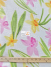 Tejido polar con roseta floral primaveral