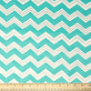 Stitch & Sparkle 100% Cotton, 44" Wide, Cut by the Yard, Chevron Aqua White Silver